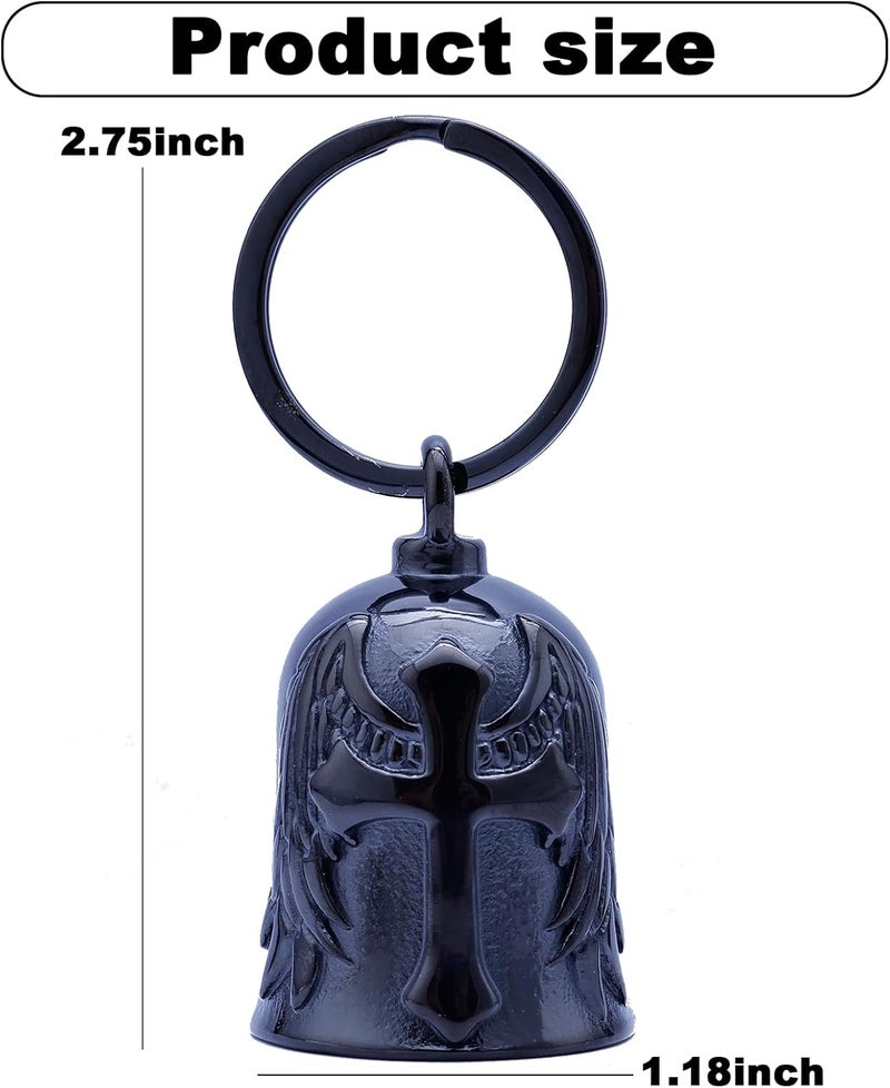 CYZBTBl Motorcycle for Bells - Motorcycle Angel Bell for Men Women,Bell Biker Accessory,Guard Riding Safety (Cross Black) - Image 3